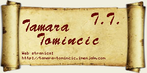 Tamara Tominčić vizit kartica